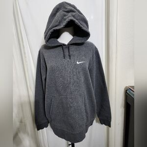 Nike Gray and White Sweatshirt with Hood